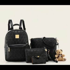4 pcs textured backpack